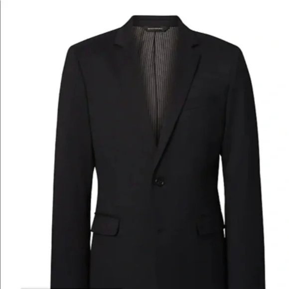 Banana Republic Standard Solid Italian Wool Suit Jacket size 32S Charcoal Black - Picture 3 of 4